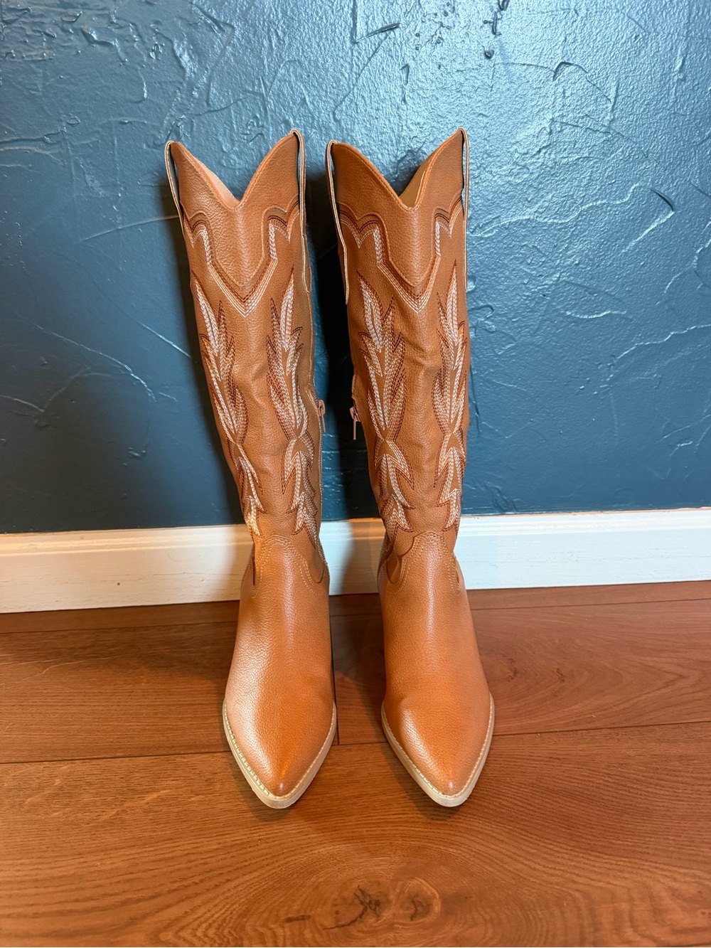 Women's Tan Western Knee-High Boots